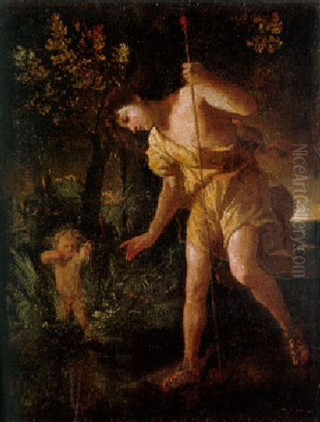 Narcissus Oil Painting by Nicolas Poussin