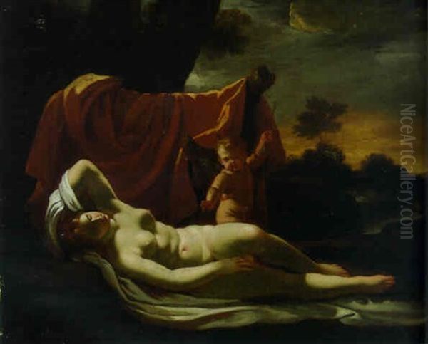 Venus And Cupid Oil Painting by Nicolas Poussin