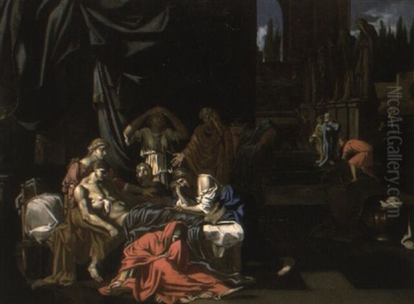 The Family Of Germanicus Mourning His Death Oil Painting by Nicolas Poussin