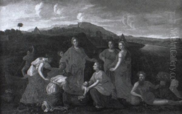 Die Auffindung Des Moses Knaben Oil Painting by Nicolas Poussin