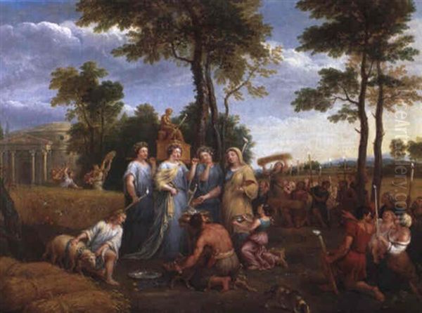 Fest Der Ceres Oil Painting by Nicolas Poussin