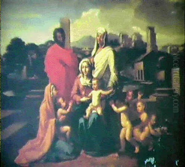 Sainte Famille Oil Painting by Nicolas Poussin