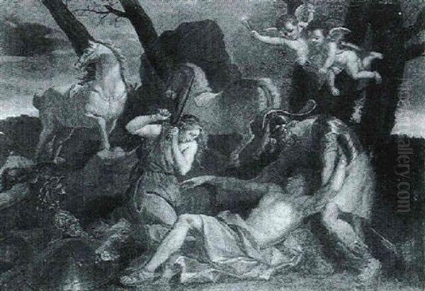 Tancred And Erminia Oil Painting by Nicolas Poussin