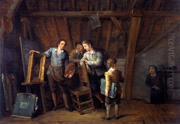 Das Atelier Im Speicher Oil Painting by Willem Pouwelsen