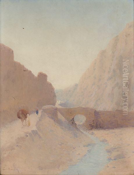 La Route Au Bord De L'oued Oil Painting by Emile Boivin