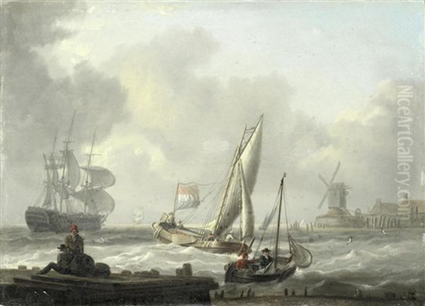 Off The Hook Of Holland Oil Painting by Charles Martin Powell