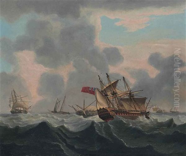 The Storm After The Battle Of Trafalgar Oil Painting by Charles Martin Powell