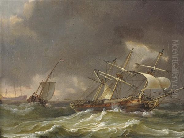 Third Rate With Other Shipping Oil Painting by Charles Martin Powell