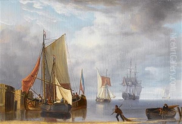 Unloading The Catch Oil Painting by Charles Martin Powell