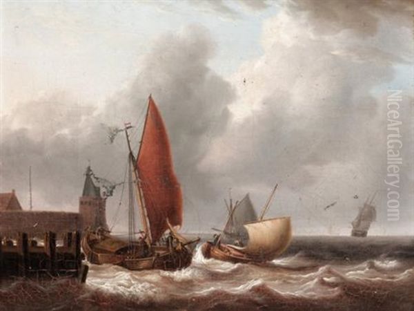 Choppy Seas Oil Painting by Charles Martin Powell