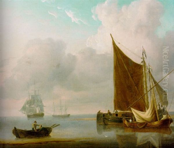 Dutch Craft At Anchor Oil Painting by Charles Martin Powell