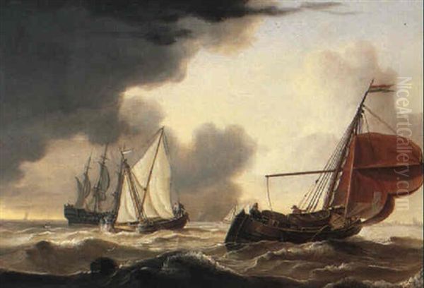 Shipping On A Swell Oil Painting by Charles Martin Powell