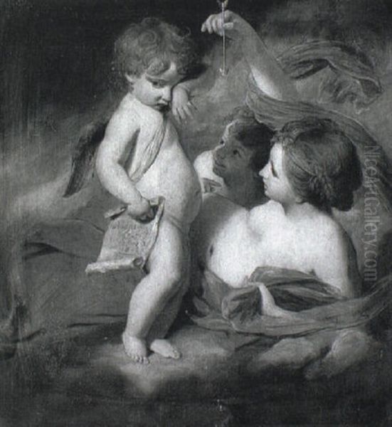 Cupid Disarmed Oil Painting by Joseph Powell