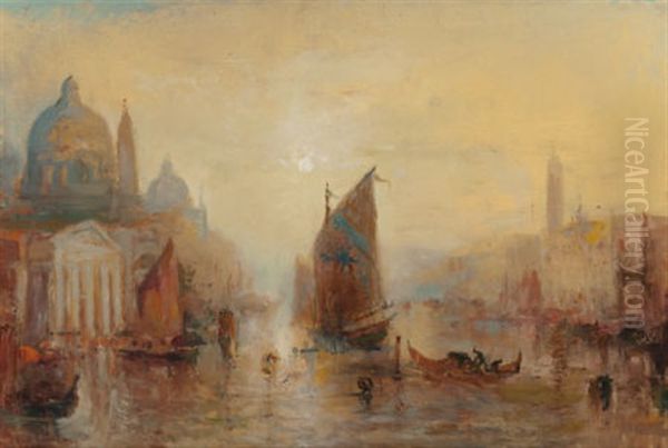 Grand Canal, Late Afternoon Oil Painting by Lucien Whiting Powell