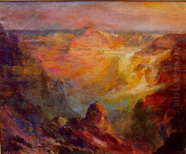 Grand Canyon Oil Painting by Lucien Whiting Powell