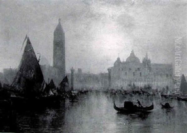 St. Marks From The Grand Canal Oil Painting by Lucien Whiting Powell