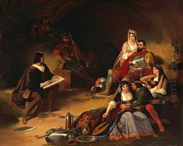 The Brigand's Portrait Oil Painting by William Henry Powell