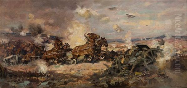 First Australian Division Artillery Going Into The Third Battle Of Ypres by Harold Septimus Power