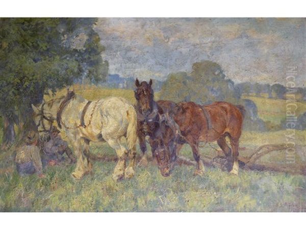 Field Labourers At Rest by Harold Septimus Power