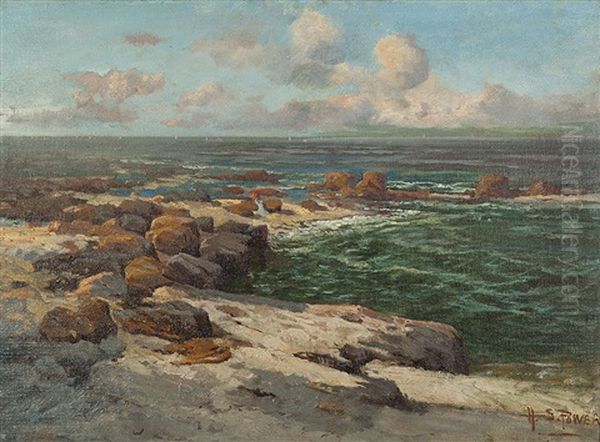 Port Phillip Bay (from Hampton Towards The Bellarine Peninsula (lady With Parasol)) by Harold Septimus Power