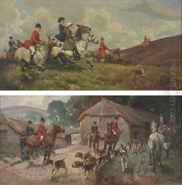 Preparing For The Hunt (+ The Hunt; Pair) by Harold Septimus Power