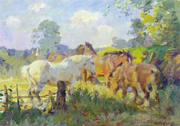 Horses In The Sunlight by Harold Septimus Power