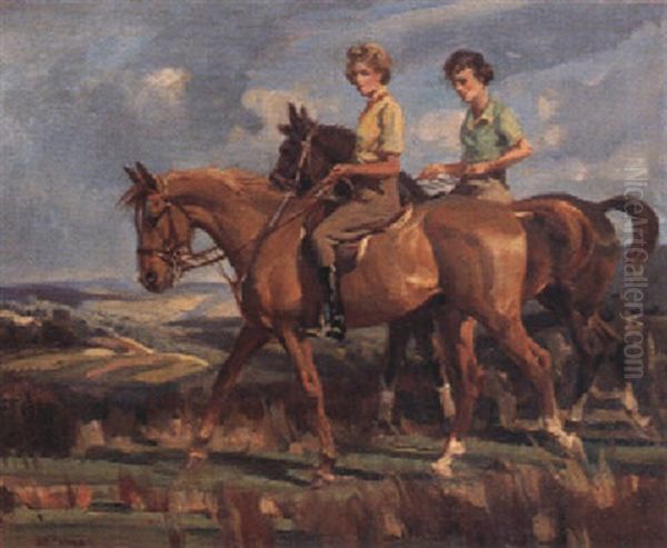 Sisters Oil Painting by Harold Septimus Power