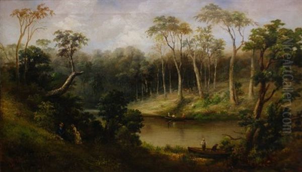 Picnic On The Yarra Oil Painting by Peter Power