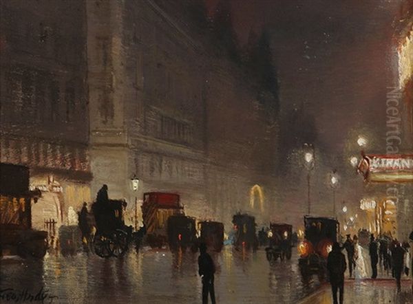 The Strand Looking West Oil Painting by George Hyde Pownall