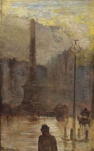 Cleopatra's Needle, London Oil Painting by George Hyde Pownall