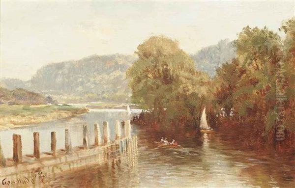 On The Thames, Quarry Wood, Near Marlow Oil Painting by George Hyde Pownall