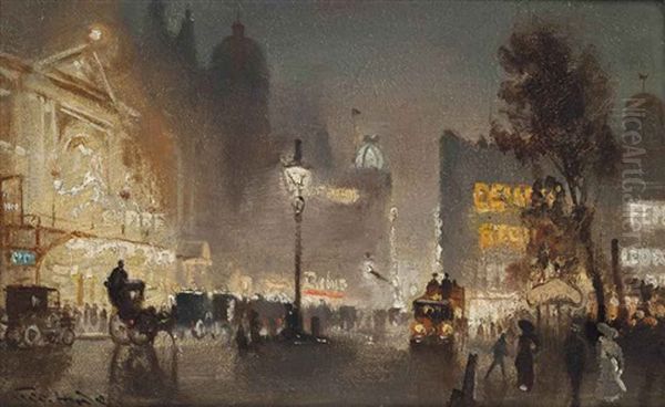 The Empire, Leicester Square Oil Painting by George Hyde Pownall