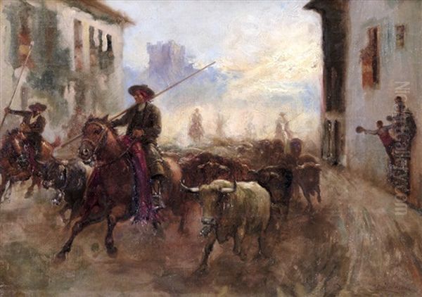 Encierro Oil Painting by Emilio Poy Dalmau