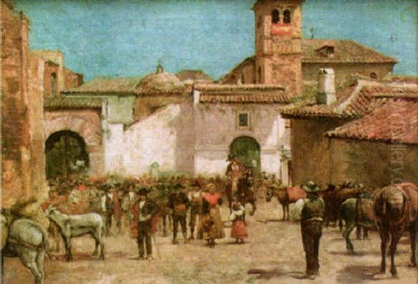 Feria De Ganado Oil Painting by Emilio Poy Dalmau