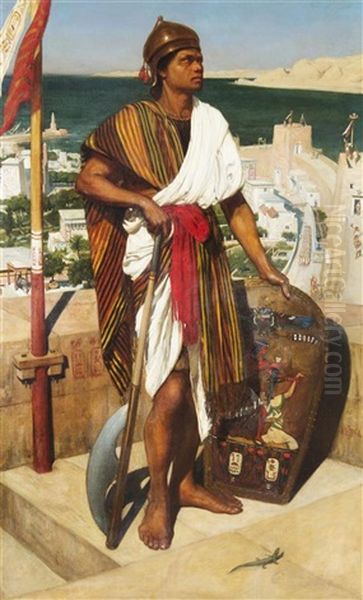 On Guard In The Time Of Pharaohs Oil Painting by Edward John Poynter