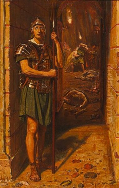 Faithful Unto Death (last Days Of Pompeii) Oil Painting by Edward John Poynter