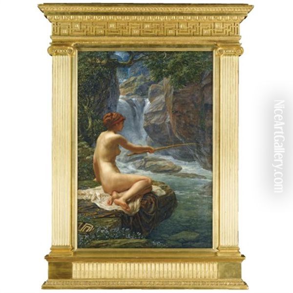 Fishing, The Nymph Of The Stream Oil Painting by Edward John Poynter