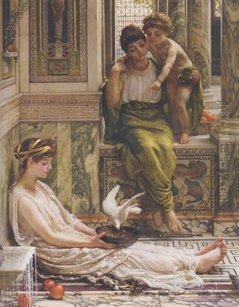 A Corner Of The Villa Oil Painting by Edward John Poynter