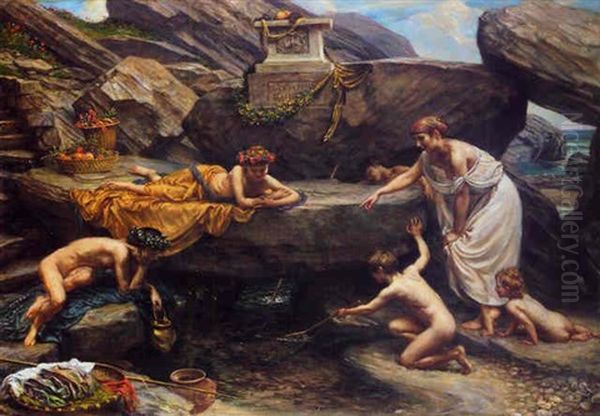 The Wonders Of The Deep: An Idyll Oil Painting by Edward John Poynter