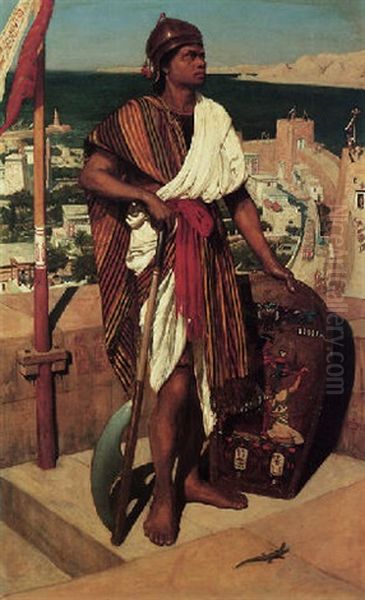 On Guard In The Time Of The Pharaohs Oil Painting by Edward John Poynter