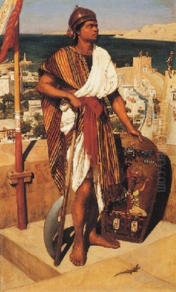 On Guard In The Time Of The Pharaohs Oil Painting by Edward John Poynter