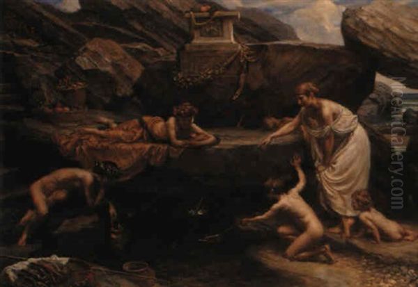 The Wonders Of The Deep: An Idyll Oil Painting by Edward John Poynter