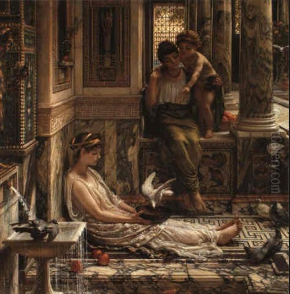 A Corner Of The Villa Oil Painting by Edward John Poynter