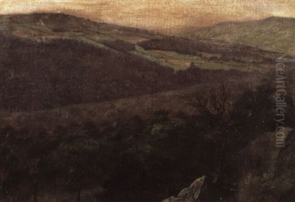 View From Wharncliffe Crags, Sheffield Oil Painting by Edward John Poynter