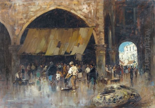 Mercato Del Pesce Oil Painting by Paride Pozzato