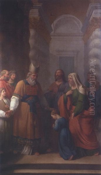 The Presentation Of The Virgin At The Temple Oil Painting by Andrea Pozzi