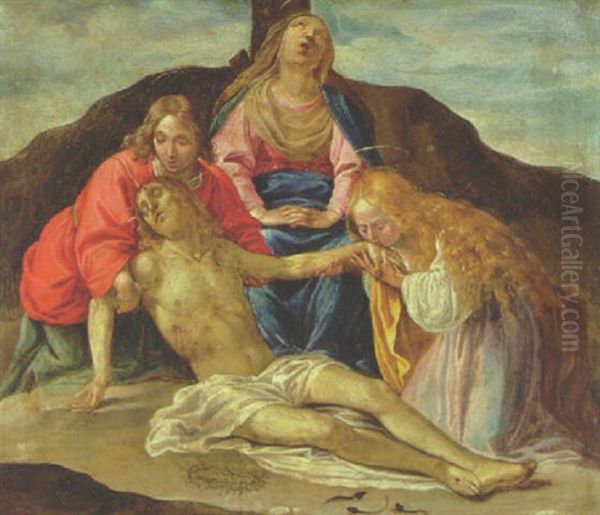 The Lamentation Oil Painting by Giovanni-Battista Pozzi