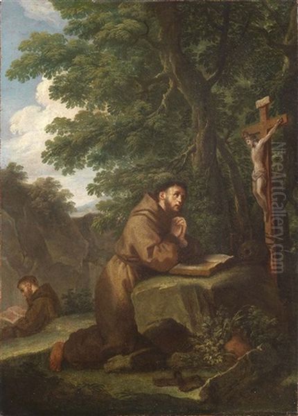 San Francesco In Estasi Oil Painting by Andreas Pozzo