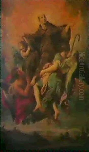 The Apotheosis Of Saint Bernardino Oil Painting by Andreas Pozzo