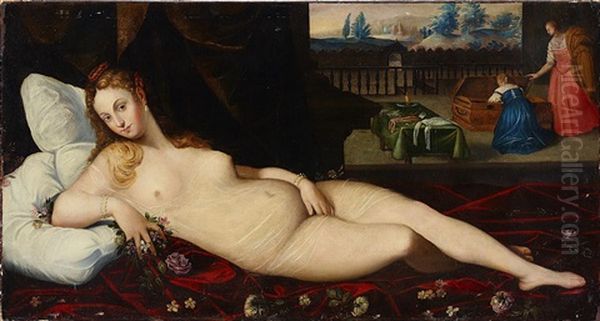 Venus Of Urbino Oil Painting by  Pozzoserrato